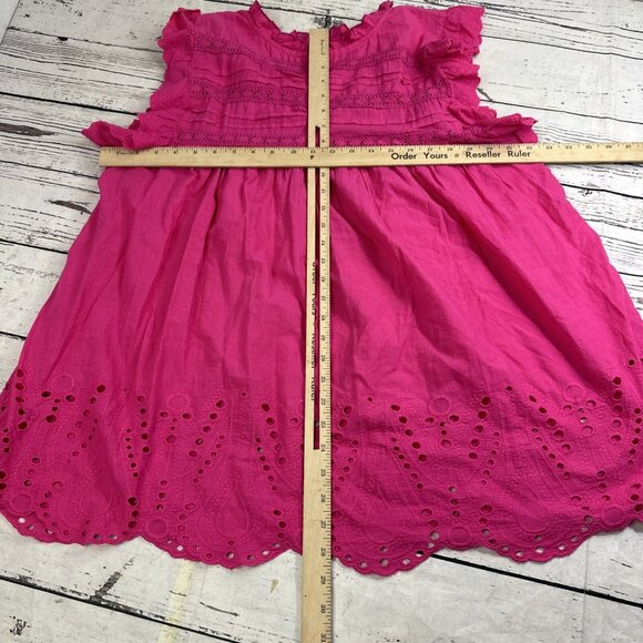 Jennifer & Grace Women 1x Pink Flutter Sleeve Blouse Embroidered High Ne… - Picture 8 of 14